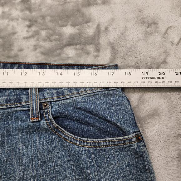 Signature Levi Strauss Jeans Womens 12 SHORT Blue Mid Rise Straight Leg Stretch - Picture 9 of 13